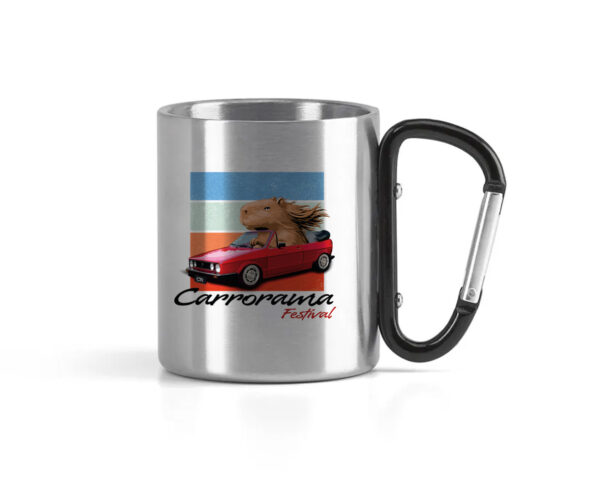 Caneca Inox com Mosquetão Capivara Carrorama 230ml